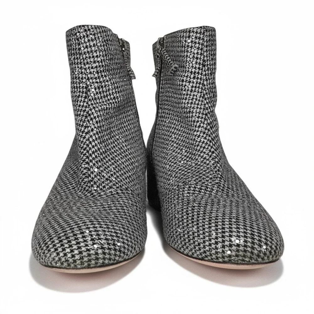 Kurt Geiger London Mini Burlington Girls Houndstooth Ankle Boots Size 13M